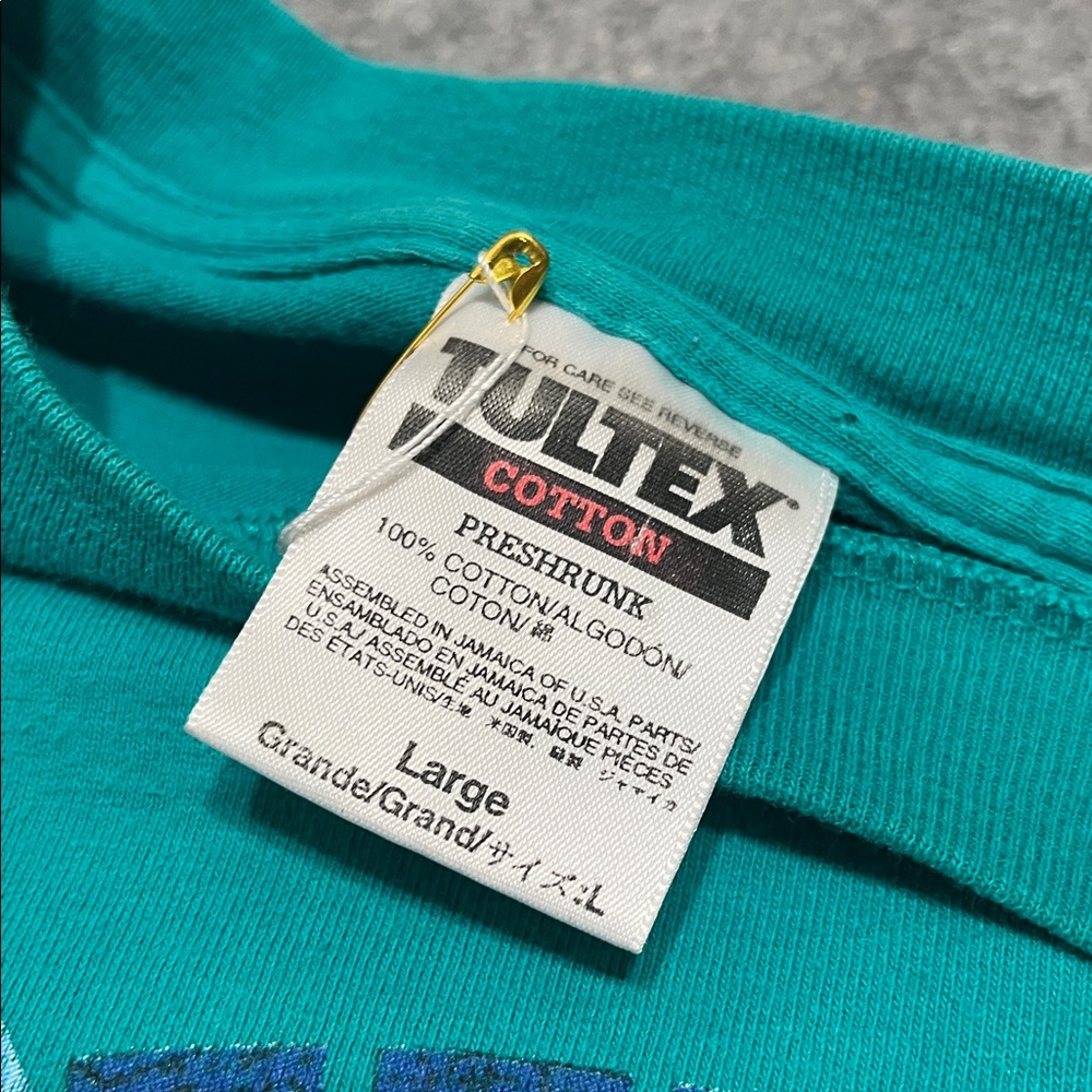 1990s Vintage Journey to Atlantis Sea World Teal Graphic T-Shirt - Picture 4 of 5